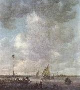 GOYEN, Jan van Marine Landscape with Fishermen fu oil on canvas